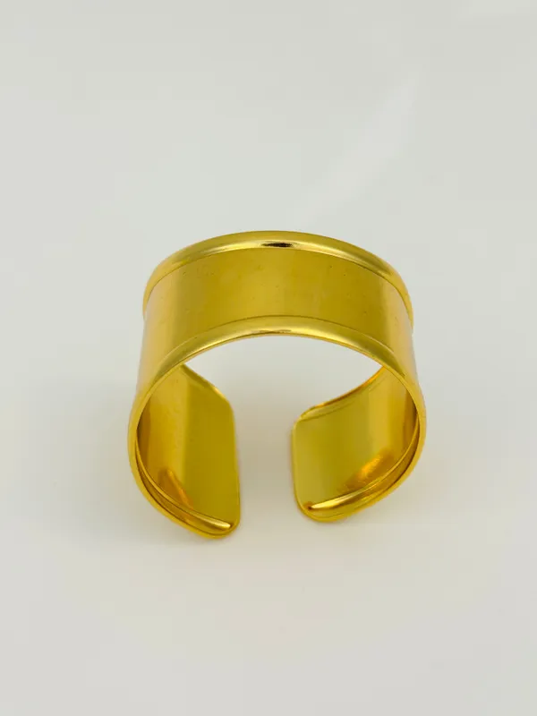 18K_Gold_Plated_Stainless_Steel_Wide_Plain_Cuff_Bracelet_|_Minimalist_Bold_Design_|_Anti-Tarnish,_Waterproof