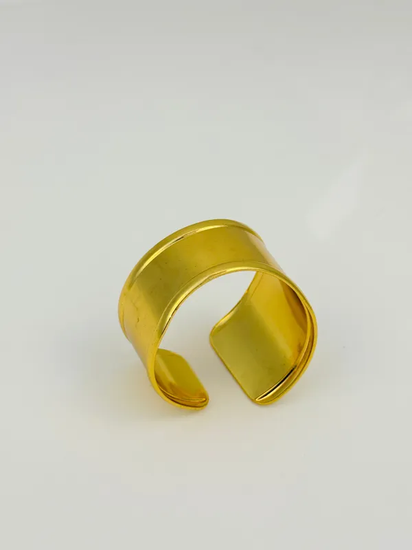18K_Gold_Plated_Stainless_Steel_Wide_Plain_Cuff_Bracelet_|_Minimalist_Bold_Design_|_Anti-Tarnish,_Waterproof