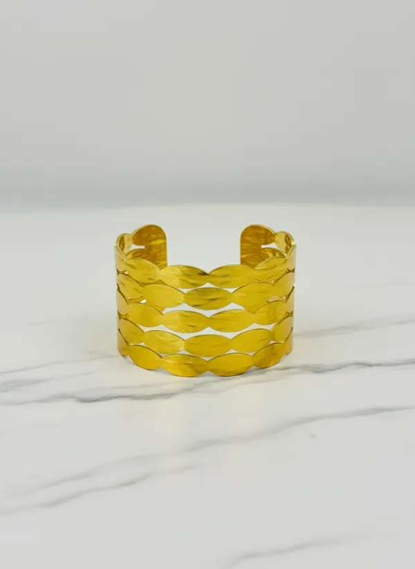 18K_Gold_Plated_Stainless_Steel_Braided_Cuff_Bracelet_|_Woven_Overlap_Design_|_Anti-Tarnish,_Waterproof