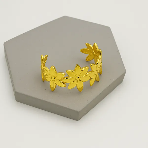 18K_Gold_Plated_Stainless_Steel_Floral_Bloom_Cuff_Bracelet_|_Anti-Tarnish,_Waterproof_&_Adjustable