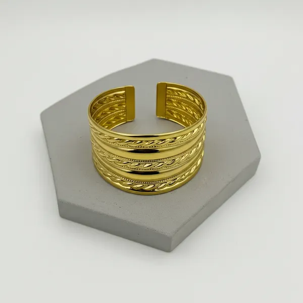 18K_Gold_Plated_Stainless_Steel_Layered_Rope_Cuff_Bracelet_|_Anti-Tarnish,_Waterproof_&_Adjustable