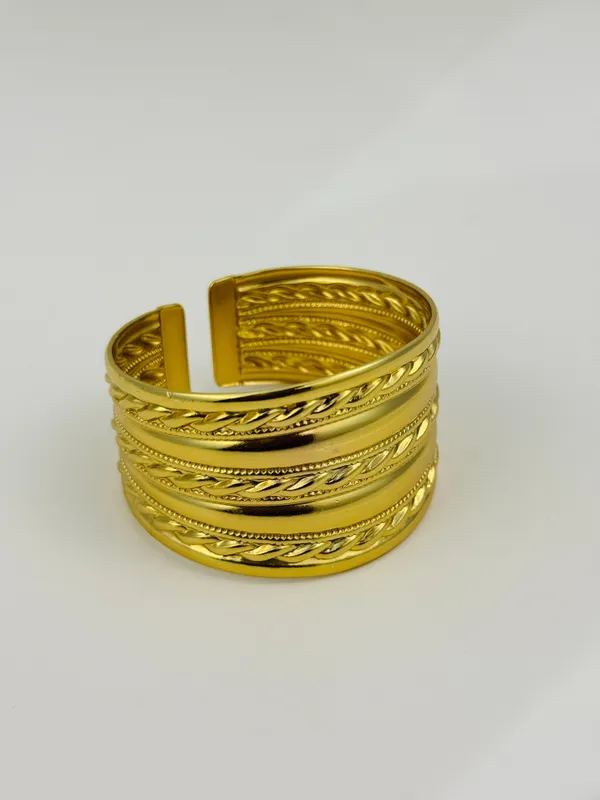 18K_Gold_Plated_Stainless_Steel_Layered_Rope_Cuff_Bracelet_|_Anti-Tarnish,_Waterproof_&_Adjustable