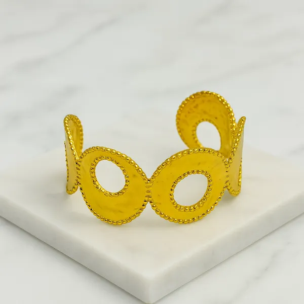 18K_Gold_Plated_Stainless_Steel_Open_Circle_Hammered_Cuff_Bracelet_|_Anti-Tarnish,_Waterproof_&_Adjustable