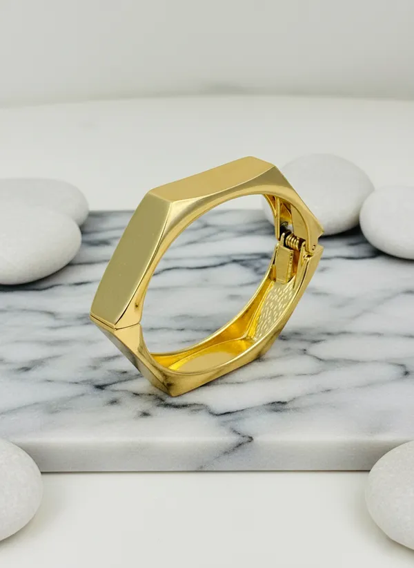 18K_Gold_Plated_Hexagon_Bracelet_|_Geometric_Statement_Bangle,_Anti-Tarnish_&_Waterproof