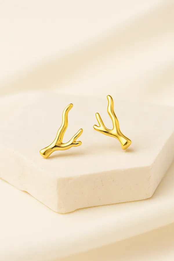 Golden_Coral_Bloom_Studs_For_Women