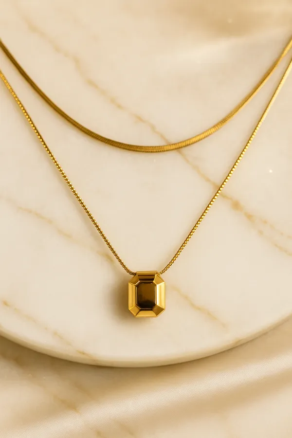 Ziwels_Women’s_18K_Gold-Plated_Geometric_Pendant_Necklace_–_Dual_Layer,_Waterproof,_Anti-Tarnish_Jewellery