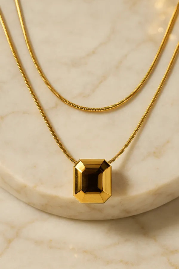 Ziwels_Women’s_18K_Gold-Plated_Geometric_Pendant_Necklace_–_Dual_Layer,_Waterproof,_Anti-Tarnish_Jewellery