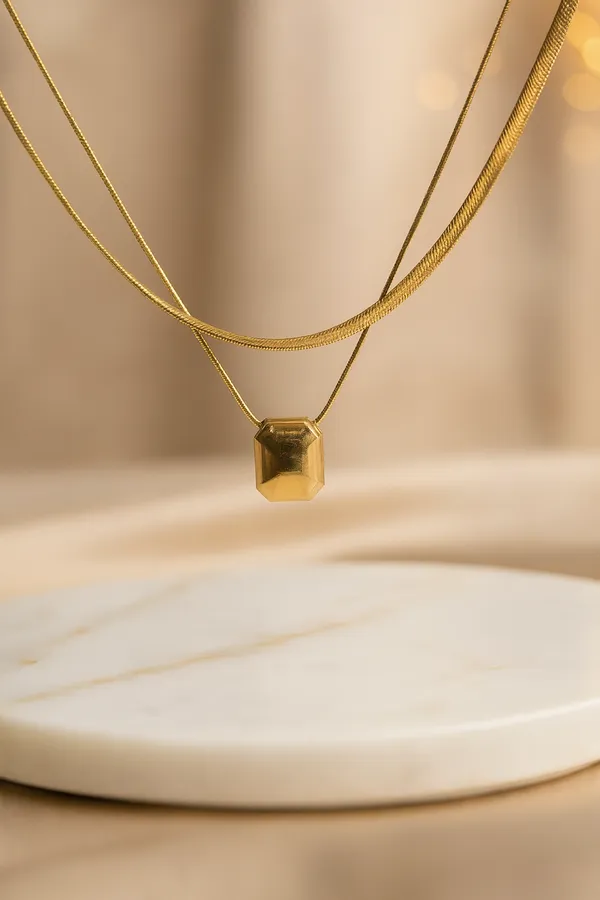 Ziwels_Women’s_18K_Gold-Plated_Geometric_Pendant_Necklace_–_Dual_Layer,_Waterproof,_Anti-Tarnish_Jewellery