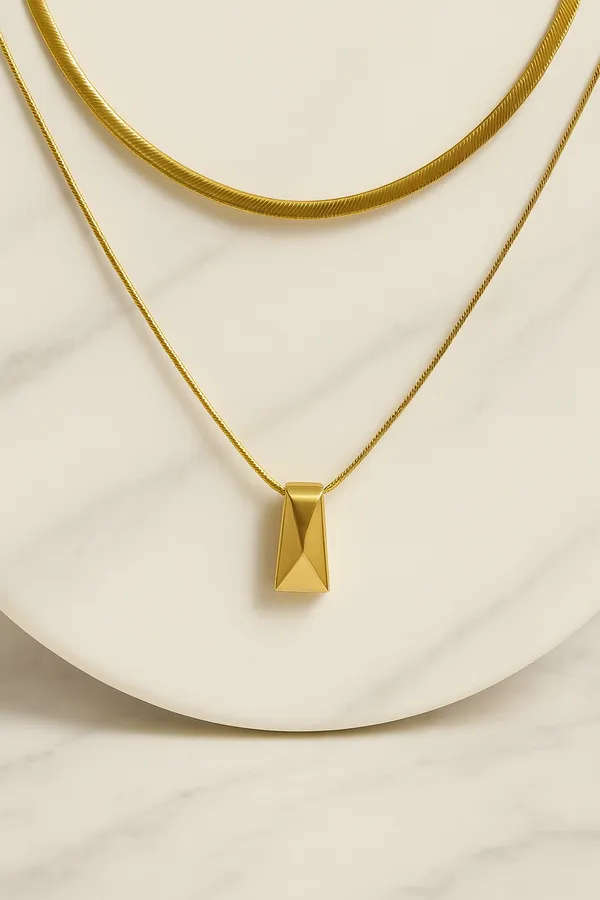 Ziwels_Women’s_18K_Gold-Plated_Pyramid_Pendant_Necklace_–_Dual_Layer,_Waterproof,_Anti-Tarnish_Jewellery