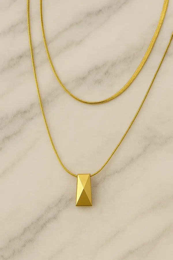Ziwels_Women’s_18K_Gold-Plated_Pyramid_Pendant_Necklace_–_Dual_Layer,_Waterproof,_Anti-Tarnish_Jewellery