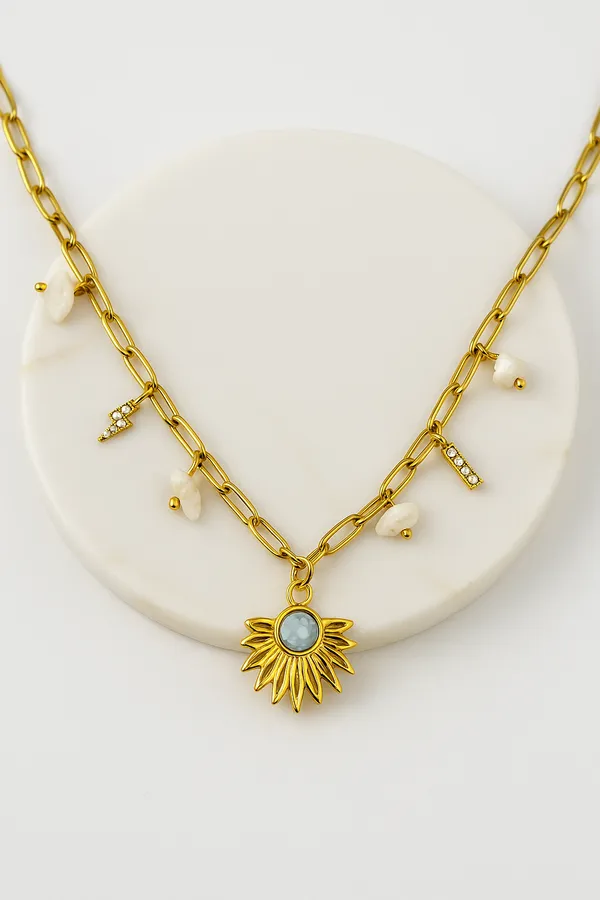 18K_Gold_Plated_Stainless_Steel_Sunburst_Pendant_Charm_Necklace_|_Anti-Tarnish,_Waterproof_&_Hypoallergenic