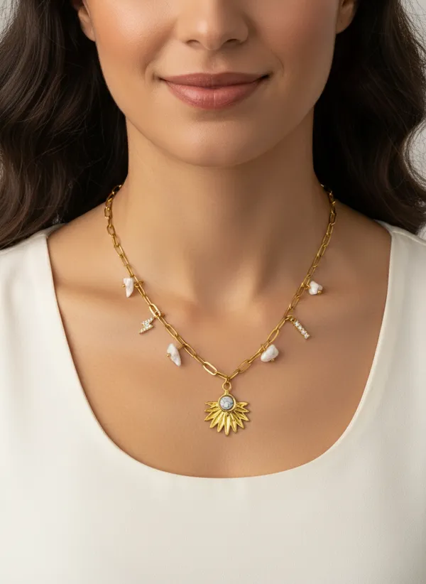 18K_Gold_Plated_Stainless_Steel_Sunburst_Pendant_Charm_Necklace_|_Anti-Tarnish,_Waterproof_&_Hypoallergenic