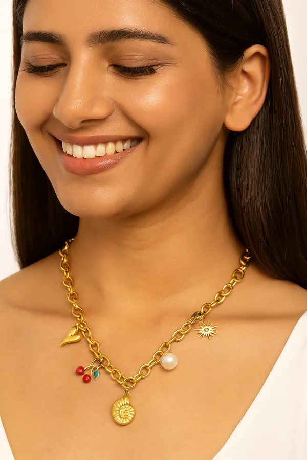18K_Gold_Plated_Stainless_Steel_Charm_Necklace_With_Pearl_&_Cherry_Pendants_|_Anti-Tarnish_&_Waterproof