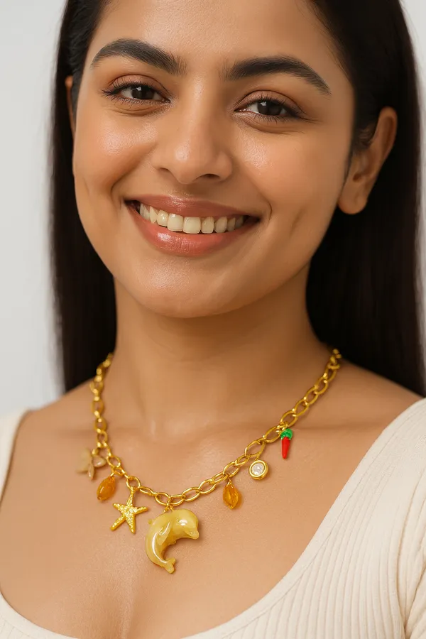 18K_Gold_Plated_Stainless_Steel_Multi-Charm_Necklace_Chain_With_Starfish,_Shell_&_Beaded_Accents_|_Anti-Tarnish,_Waterproof