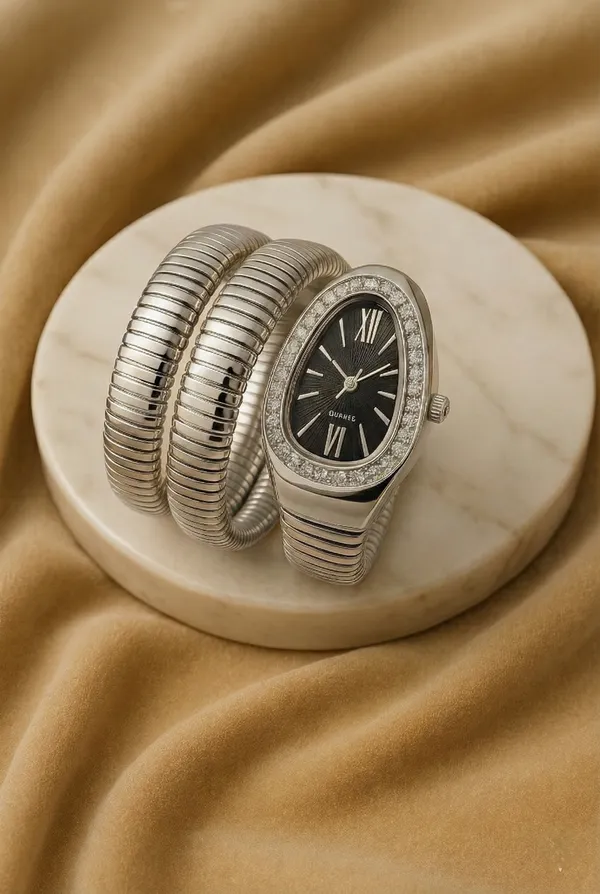 Ziwels_Premium_Silver_Snake_Coil_Women_Watch_Black_Dial_|_Luxury_Wrap_Bracelet_Watch_with_Crystal_Bezel