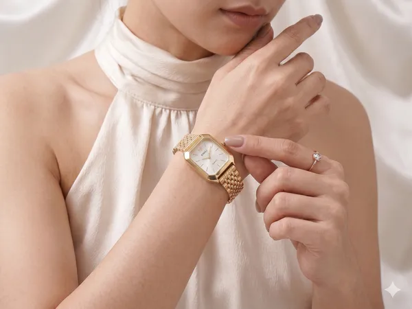 Ziwels_Luxury_Gold_Rectangle_Dial_Watch_for_Women_|_Elegant_White_Dial_Quartz_Bracelet_Watch_|_Classic_Designer_Wristwatch