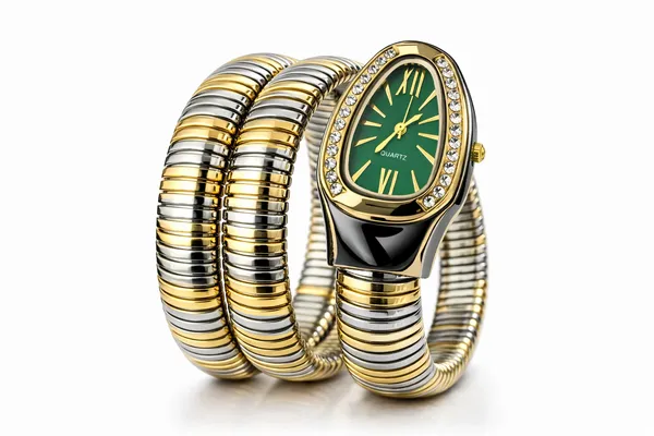 Ziwels Ziwels Premium Twotone Snake Coil Women Watch Green  display picture 2