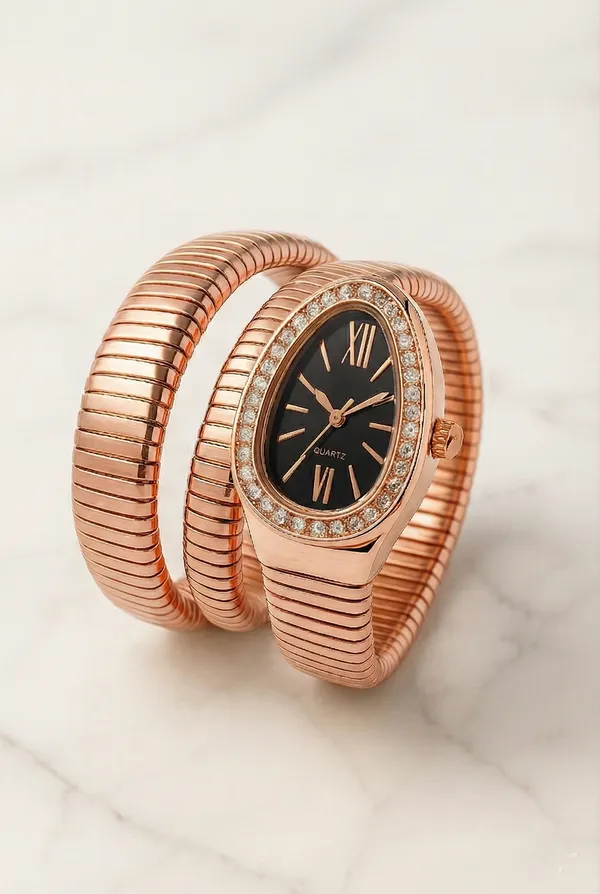 Ziwels_Rose_Gold_Snake_Style_Watch_for_Women_|_Luxury_Bracelet_Quartz_Watch