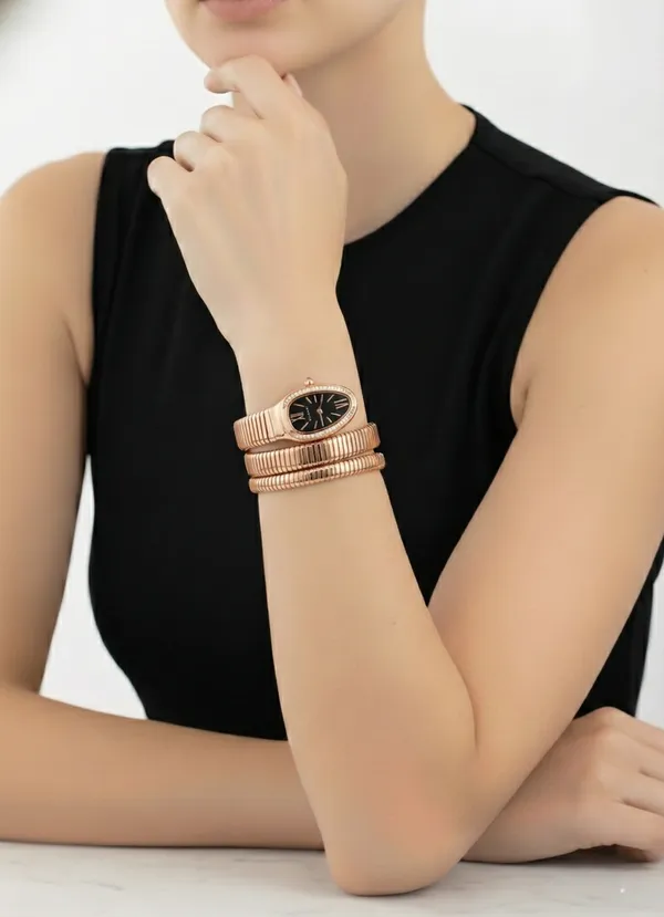 Ziwels_Rose_Gold_Snake_Style_Watch_for_Women_|_Luxury_Bracelet_Quartz_Watch