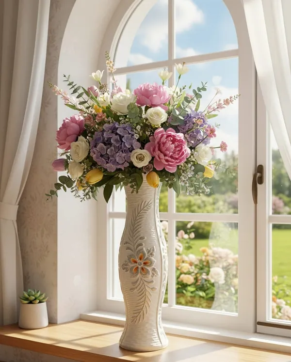 White_Ceramic_Premium_Vase_For_Home_Decor_(H_24_X_W_6_In)