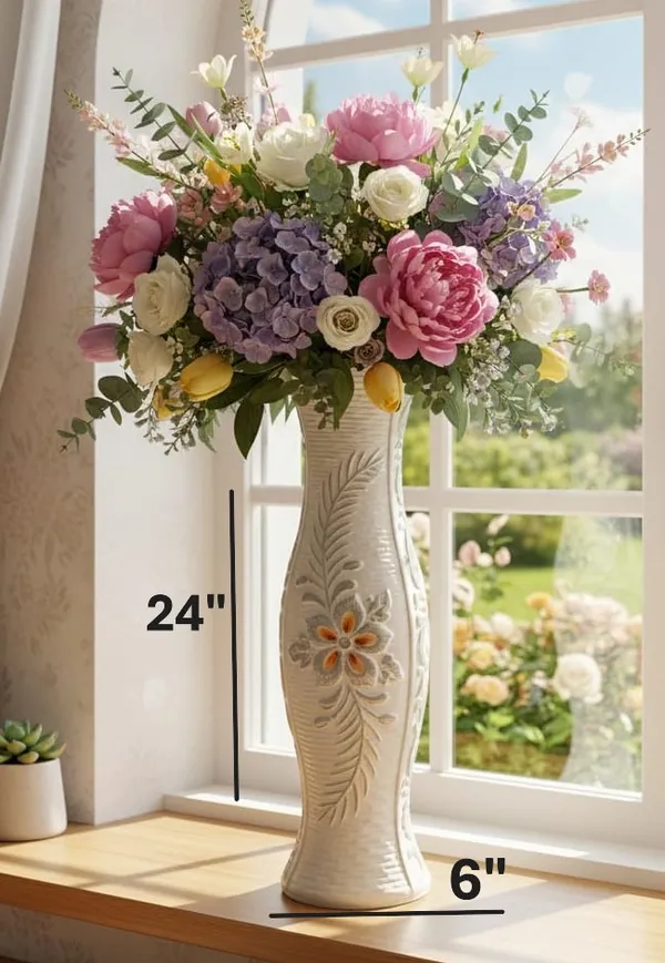 White_Ceramic_Premium_Vase_For_Home_Decor_(H_24_X_W_6_In)