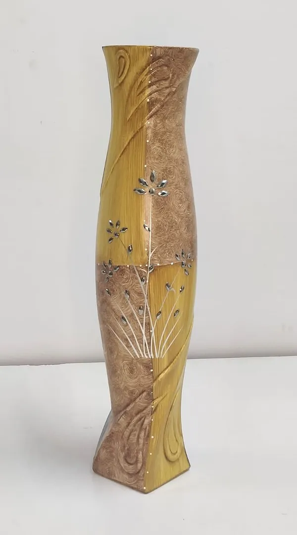 Cream_&_Yellow_Fiber_Premium_Vase_For_Home_Decor_(H_27_X_W_6_In)