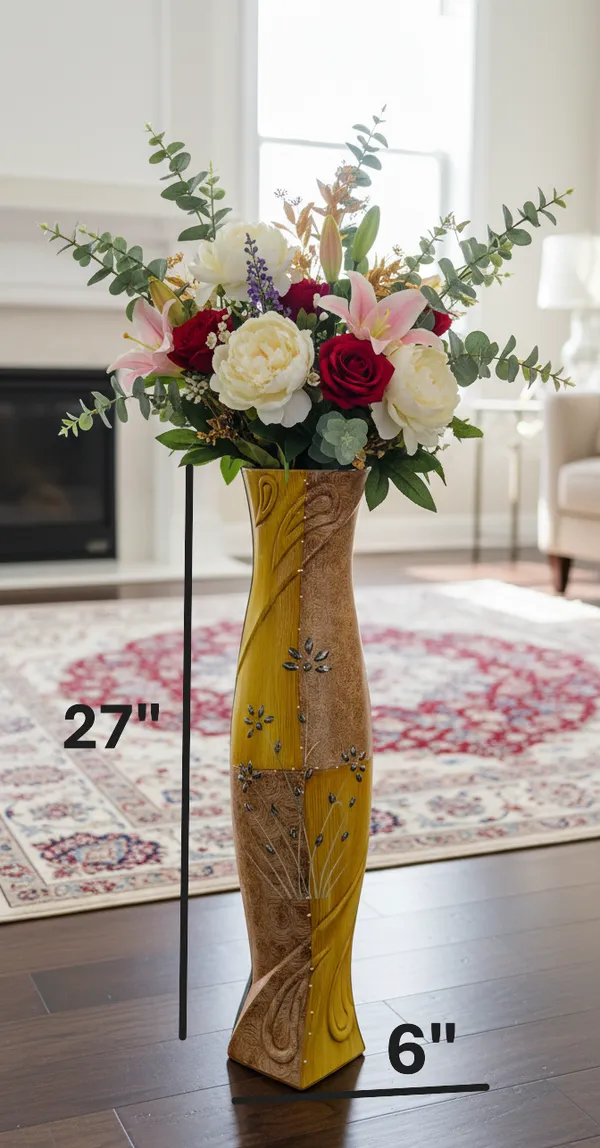 Cream_&_Yellow_Fiber_Premium_Vase_For_Home_Decor_(H_27_X_W_6_In)