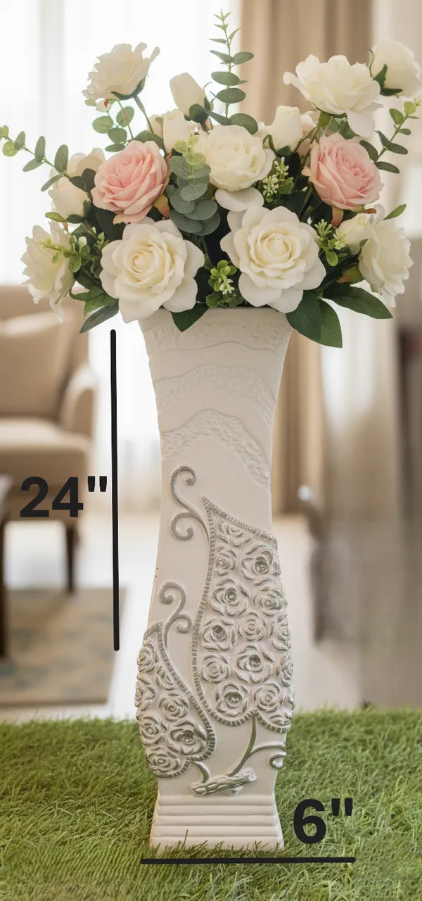 White_Ceramic_Premium_Vase_For_Home_Decor_(H_24_X_W_6_In)