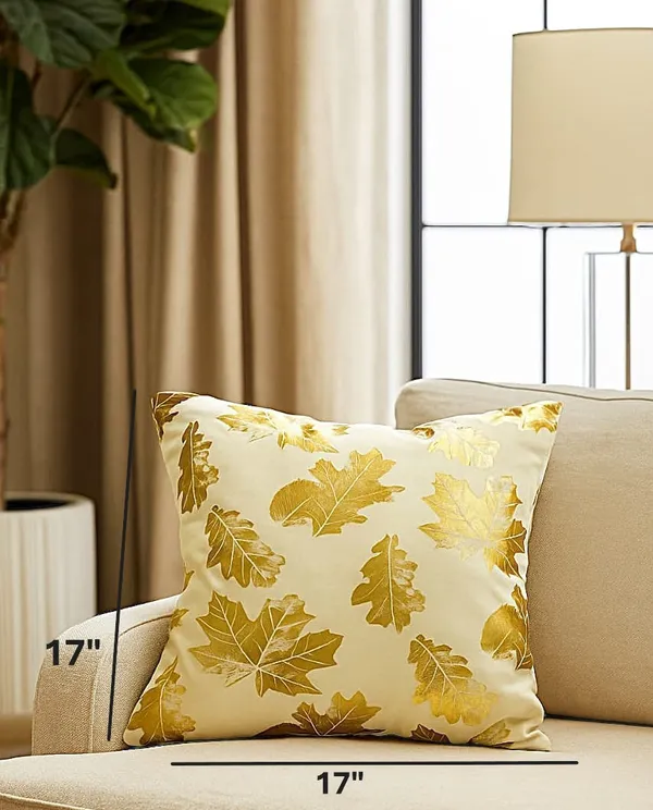 White_&_Gold_Polyester_&_Cotton_Pillow_Cover_(H_17_X_W_17_In)