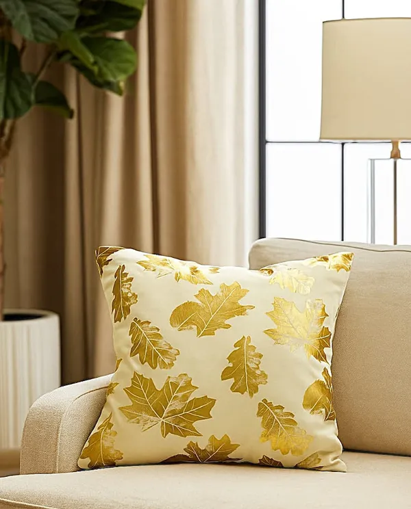 White_&_Gold_Polyester_&_Cotton_Pillow_Cover_(H_17_X_W_17_In)