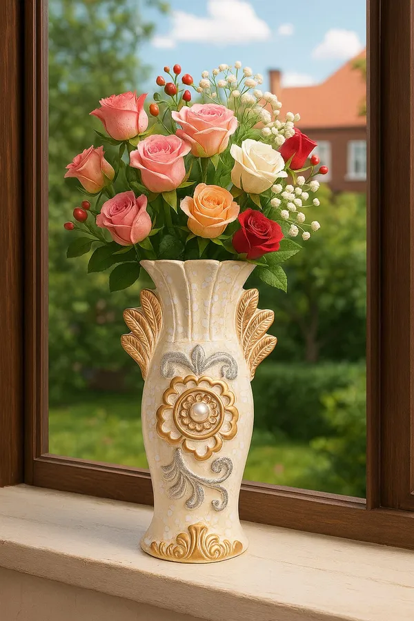 Cream_Ceramic_Premium_Vase_For_Home_Decor_(H_12_X_W_4.5_In)
