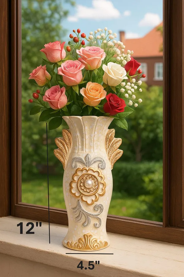 Cream_Ceramic_Premium_Vase_For_Home_Decor_(H_12_X_W_4.5_In)