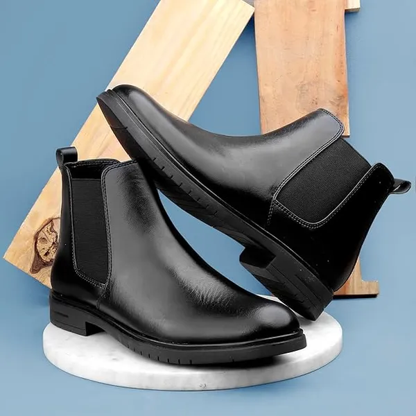Black_Leather_Chelsea_Boots_for_Men_|_Trendy_Slip-On_Ankle_Boots_|_Comfortable_&_Durable_Daily_Wear