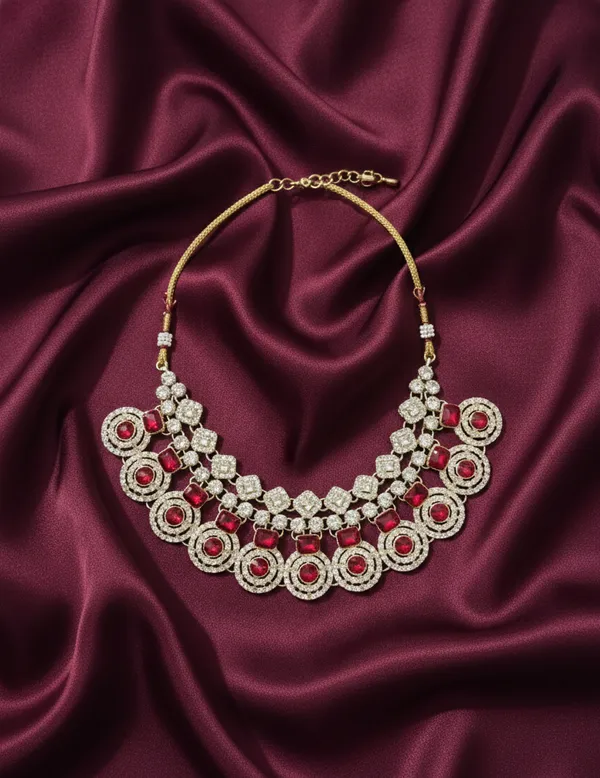 Red_Crystal_shine_necklace_designer_set_For_Women