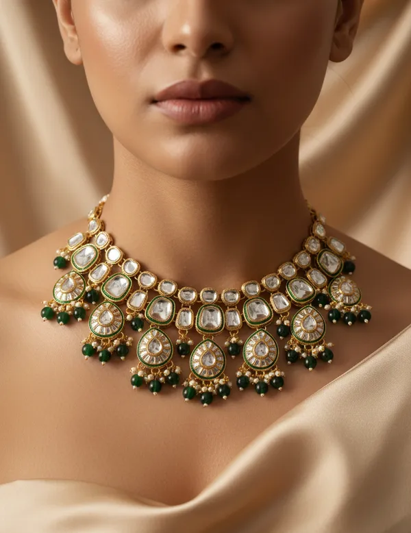 Green_KUNDAN_POLKI_NECKLACE_SET_For_Women