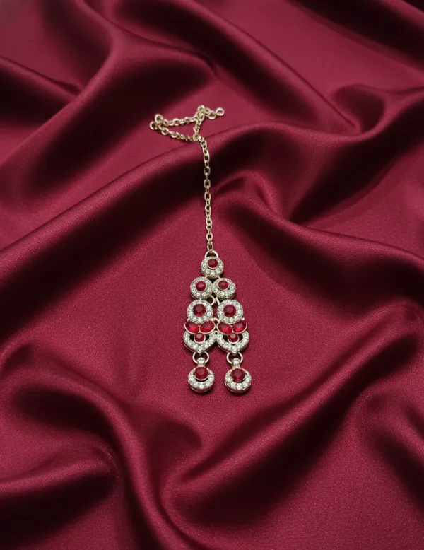 Maroon_Elegant_stone_luxury_necklace_set_For_Women