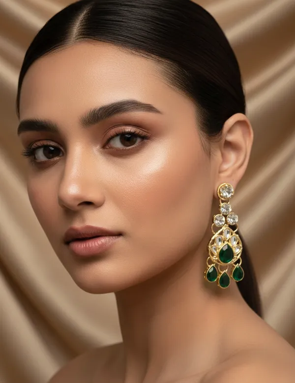 Green_stone_luxury_necklace_set_For_Women