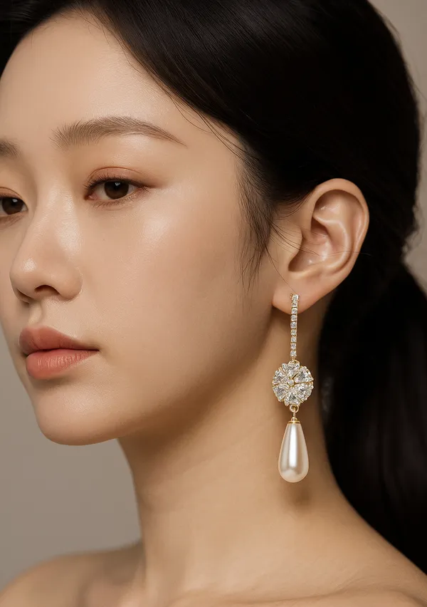 White_elegant_Drop_pearl_Earrings_dangles_For_Women