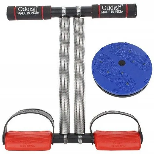 Blue_And_Silver_And_Red_Double_Spring_Tummy_Trimmer_With_Accupressure_Wheel_Home_Gym_For_Men_And_Women