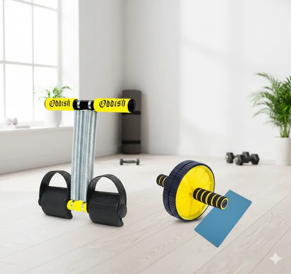 Yellow_And_Black_Tummy_Trimmer_Double_Spring_With_Ab_Roller_Home_Gym_For_Men_And_Women