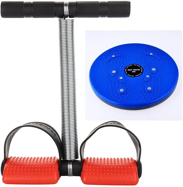 Silver_And_Black_And_Blue_Double_Spring_Tummy_Trimmer_With_Accupressure_Wheel_Home_Gym_For_Men_And_Women