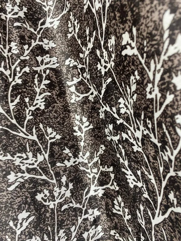 Brown_Elegant_Floral_Print_Polyester_Door_Curtains_Set_Of_2_Pcs,_Wine_Color_With_Eyelet_Design,_Room_Darkening_Drapes_Door_7X4_