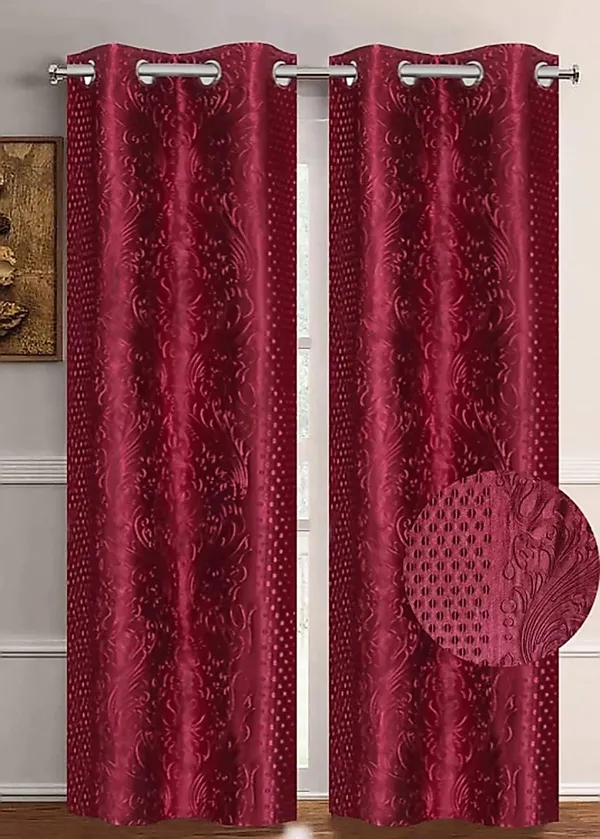 Maroon_Door_Curtains_7_X_4_Feet_(Set_Of_2)_Plain_Embossed_Design_Room_Darkening_Thermal_Insulated_Eyelet_Curtains_For_Living_Room_&_Bedroom_Elegant_Home_Decor(Maroon)