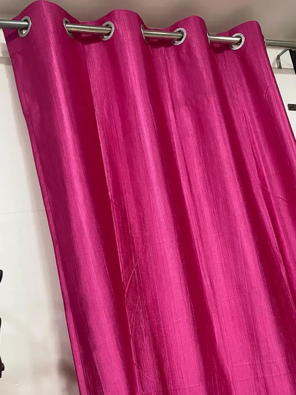 Pink_Royal_Silky_Polyester_Grommet__Curtain_-_7_Feet,_-_2_Piece_(_Window(5Feet))