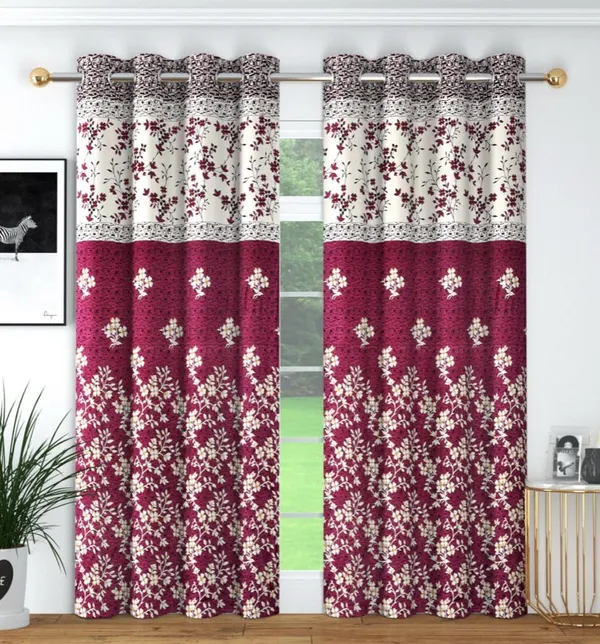 Maroon_Elegant_Floral_Door_Curtain_-_4X7_Feet_Panel_(Door)