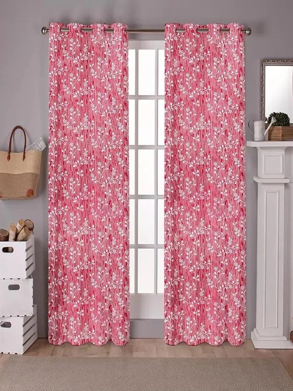 Red_Printed_Semi-Transparent_Polyester_Curtains_(Door)_Set_Of_2