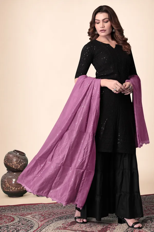 Peach_Pink_Chanderi_Box_Sequin_Festive_Dupatta_For_Women