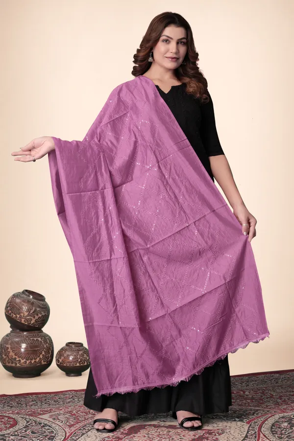 Peach_Pink_Chanderi_Box_Sequin_Festive_Dupatta_For_Women