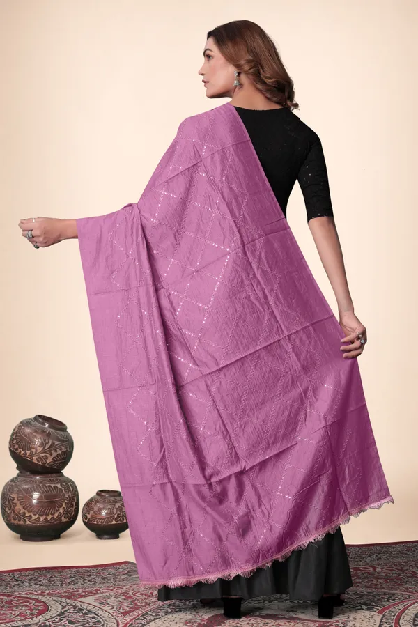 Peach_Pink_Chanderi_Box_Sequin_Festive_Dupatta_For_Women