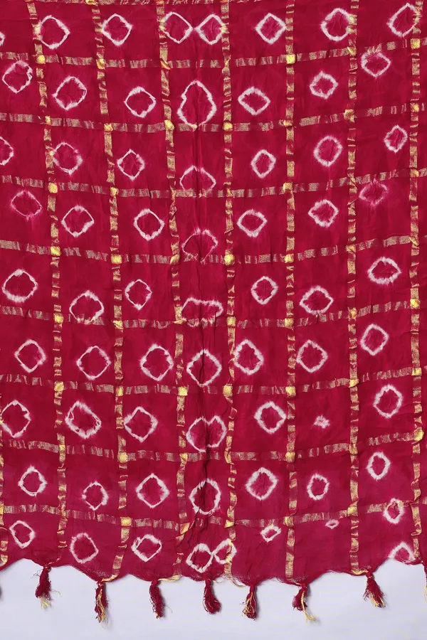Red_Cotton_Checkered_Everyday_Dupatta_For_Women